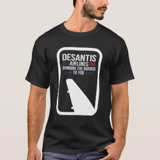 Camiseta Desantis Airlines Engraçado Tee Trazendo A Frontei