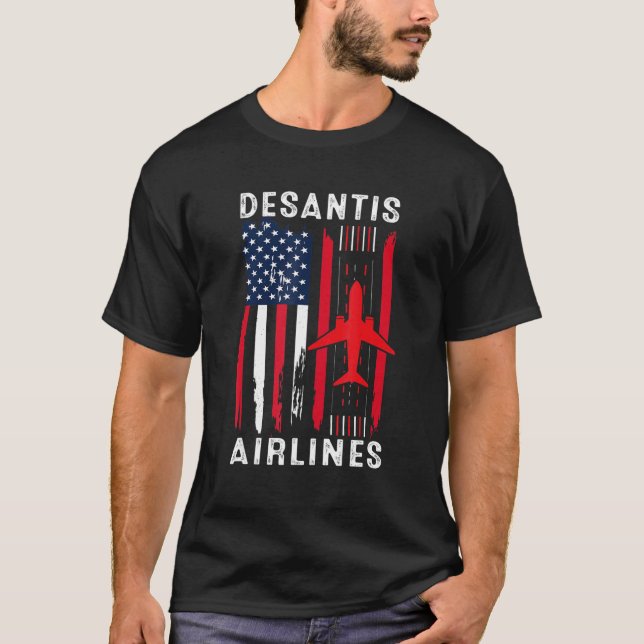 Camiseta DeSantis Airlines Funny Political Flag Ron DeSanti (Frente)