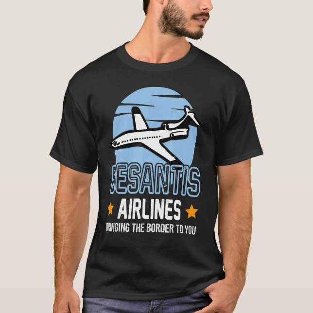 Camiseta DeSantis Airlines Shirt, Retro Bringing the Border (Frente)