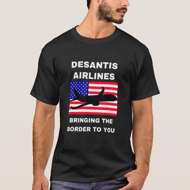 Camiseta DeSantis Airlines USA Flag Politician Meme (Frente)
