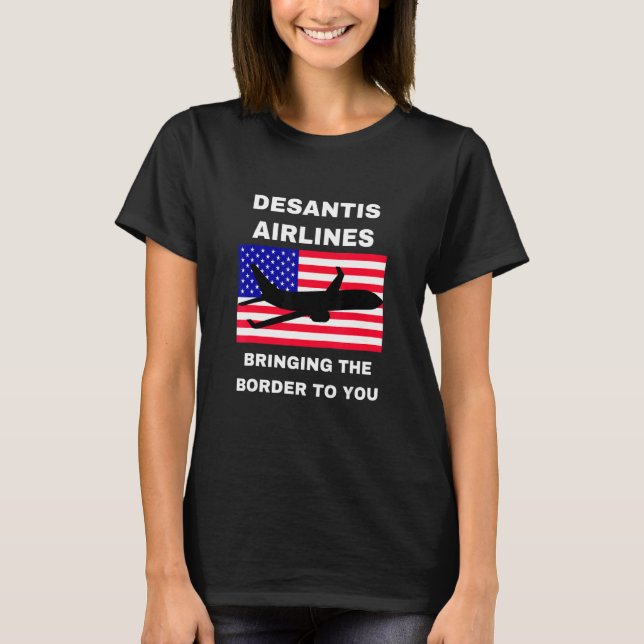 Camiseta DeSantis Airlines USA Flag Politician Meme (Frente)