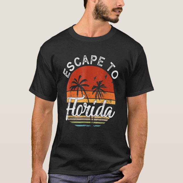 Camiseta Desantis Escape Para Flórida Vinatge Engraçado (Frente)