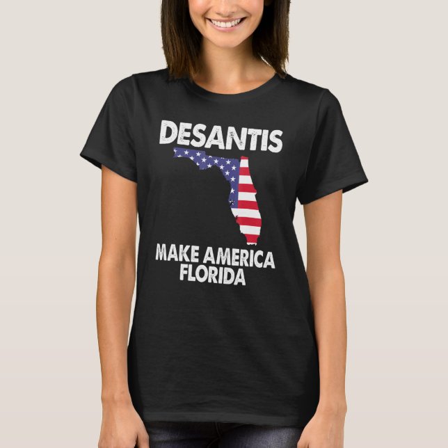 Camiseta Desantis Faça América Flórida (Frente)