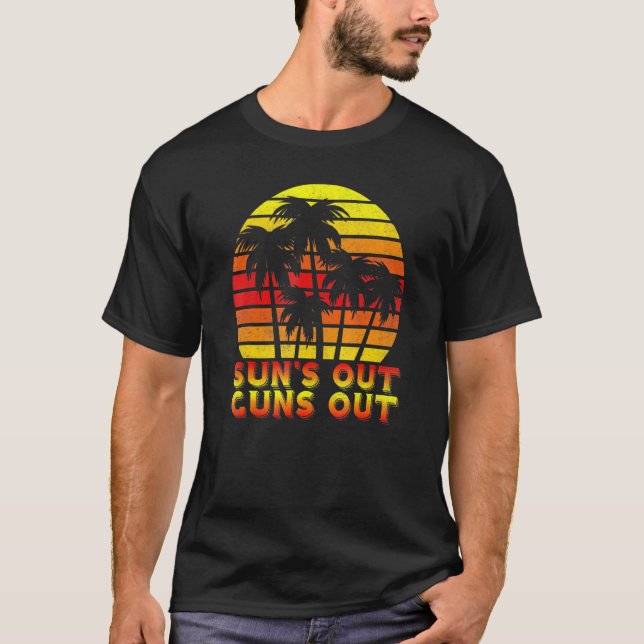 Camiseta Desaparece Armas Palm Beach Retro 80s Férias de Ve (Frente)