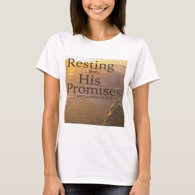 Camiseta Descansando em suas promessas de T-Shirt de longa  (Frente)