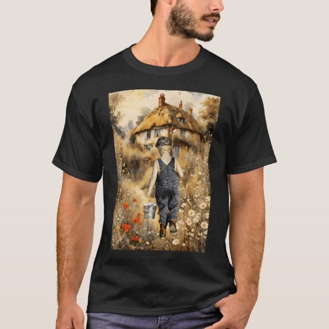 Camiseta descansando junto à água com um cão (Frente)