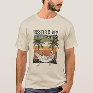 Camiseta Descansar Meu Osso Esqueleto Frio De Verão Engraça
