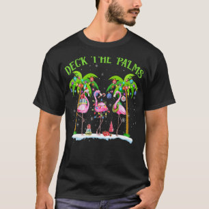 Camiseta Descanse as luzes de Natal tropicais de Palms Flam