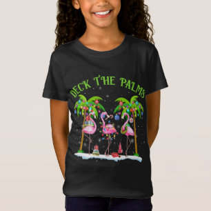 Camiseta Descanse as luzes de Natal tropicais de Palms Flam