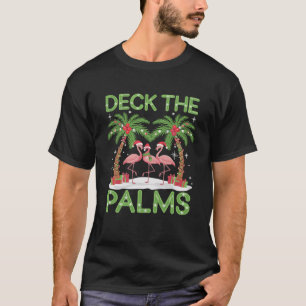 Camiseta Descanse as luzes de Natal tropicais de Palms Flam