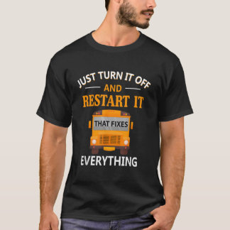 Camiseta Descanse Corrige Tudo Motorista de Ônibus Escolar