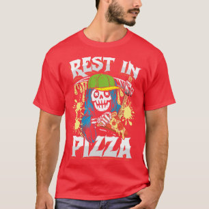 Camiseta Descanse em pizza deliciosa café da manhã italiano