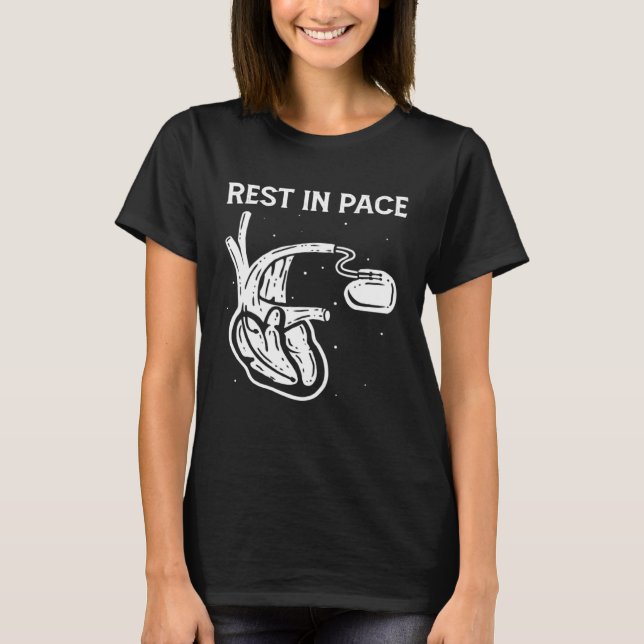 Camiseta Descanse Em Ritmo Aberto, Ignore Pacemaker (Frente)