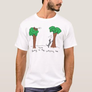 Camiseta descascamento acima da árvore errada