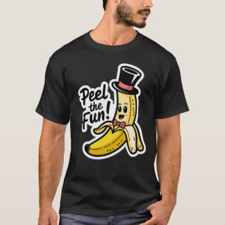 Camiseta descasque o design criativo de banana divertido