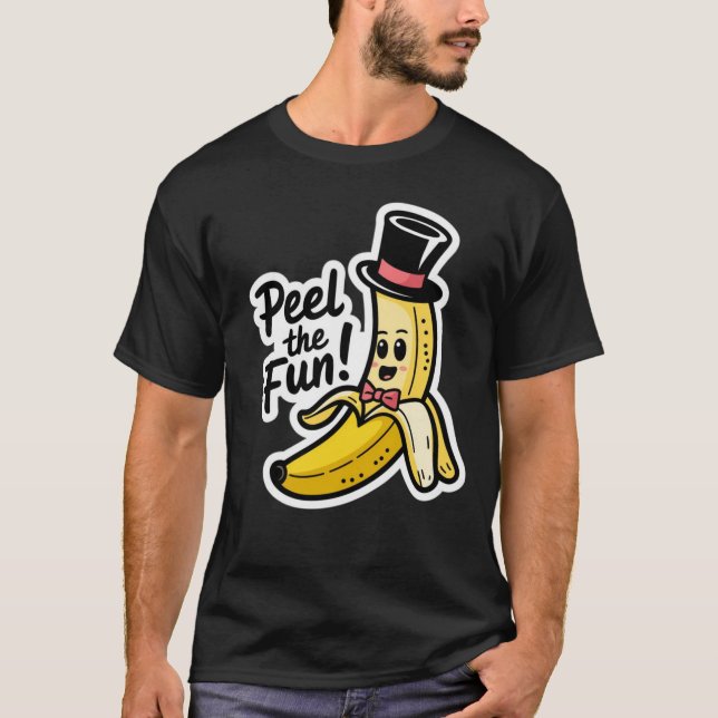 Camiseta descasque o design criativo de banana divertido (Frente)