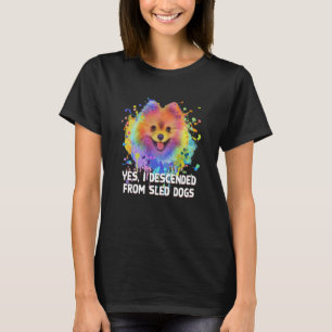 Camiseta Descendo de Cães Leve Pomeraniana Humor Pom Po