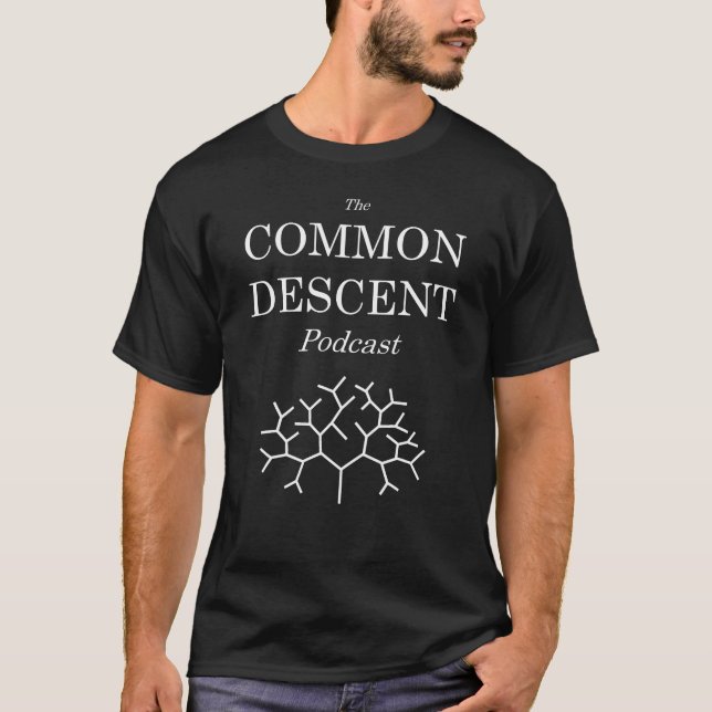 Camiseta Descida comum logotipo branco Podcast (Frente)