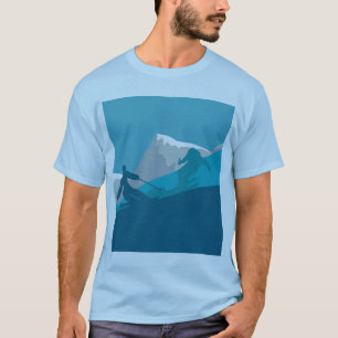 Camiseta Descida de esqui alpino azul claro