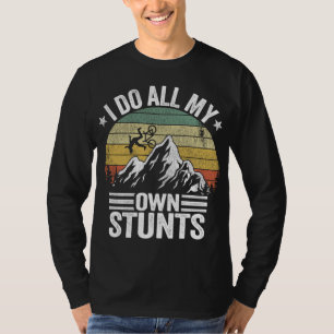 Camiseta Descida Engraçada De Bicicleta Montanha MTB Eu Faç