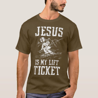 Camiseta Descida Neve Esquiando Jesus Meu Levante Esportes 