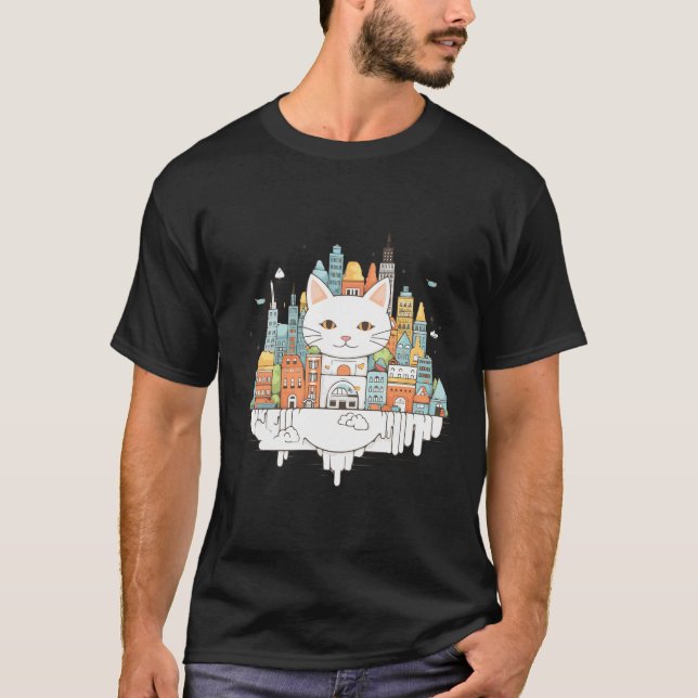 Camiseta Descoberta da Cidade da Bela Animal de Cat (Frente)