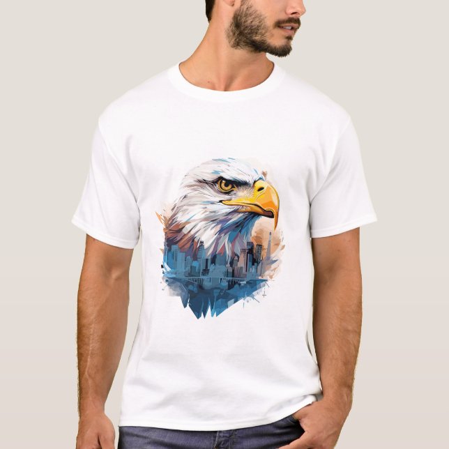 Camiseta Descoberta da Natureza da Beleza Animal da Bald Ea (Frente)