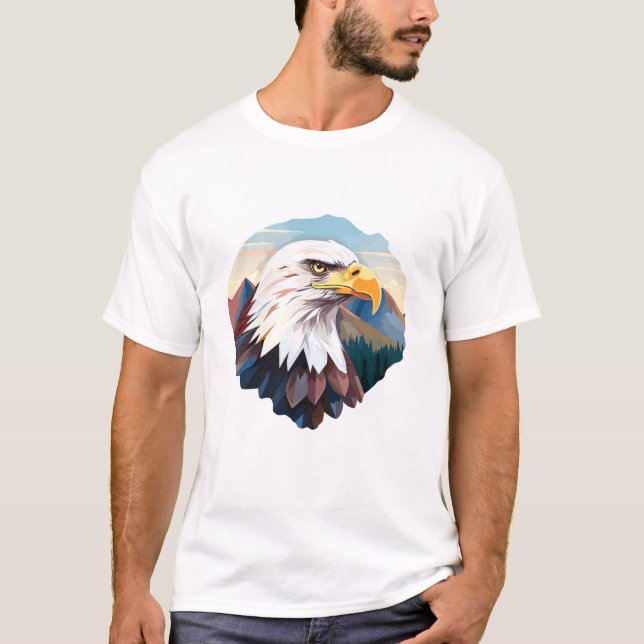 Camiseta Descoberta de Beleza da Vida Selvagem de Eagle Bir (Frente)