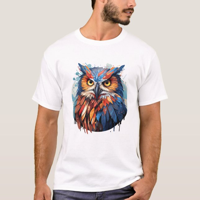 Camiseta Descoberta de Beleza da Vida Selvagem do Owl Bird (Frente)