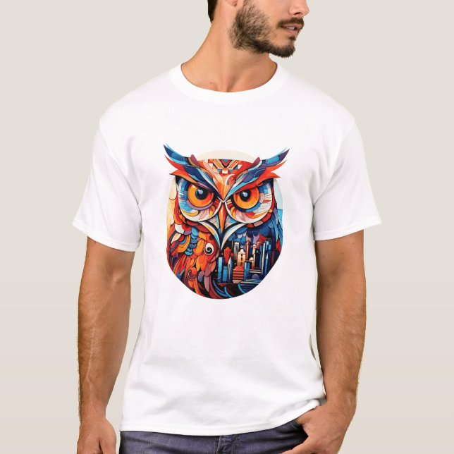 Camiseta Descoberta de Beleza da Vida Selvagem do Owl Bird (Frente)