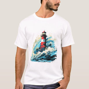 Camiseta Descoberta de Beleza do Oceano Mundial do Farol
