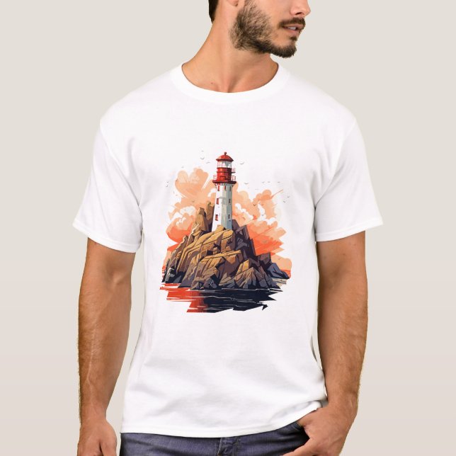 Camiseta Descoberta do Oceano Natural da Bela Costeira do F (Frente)
