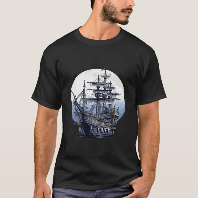 Camiseta Descoberta do Oceano Natural da Bela Viagem de Nav (Frente)