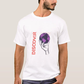 Camiseta Descobrir Globo - Camisa de Viagem Minima