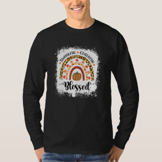 Camiseta Descolorido Agradecido Agradecido Abençoado Outono