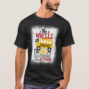 Camiseta Descoloriu as Rodas Do Ônibus Escolar De Volta à E