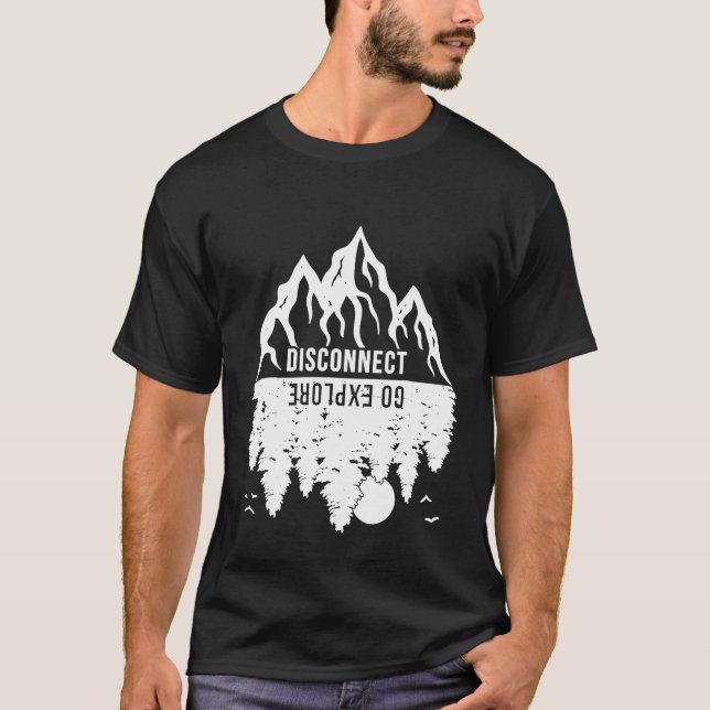 Camiseta Desconecte o Go Explorar o Excelente no exterior A (Frente)