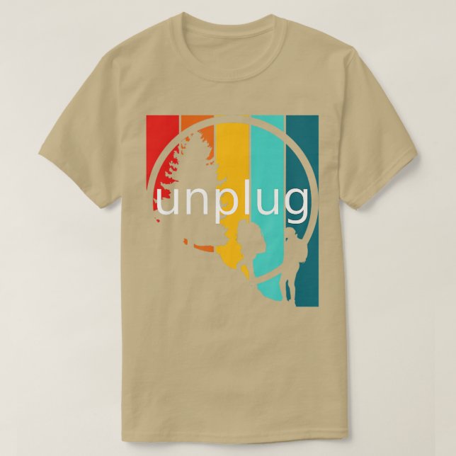 Camiseta Desconecte O Retro De Rastreamento De Volta (Frente do Design)