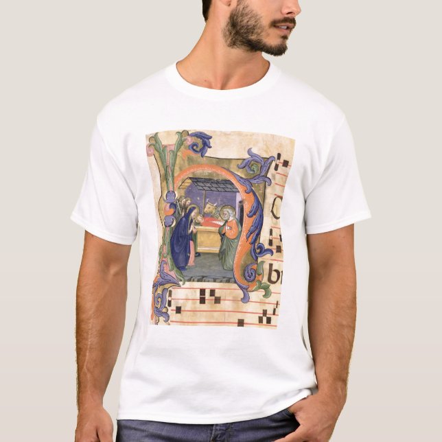 Camiseta Descrição da inicial "H" da Senhora 571 f.6r (Frente)