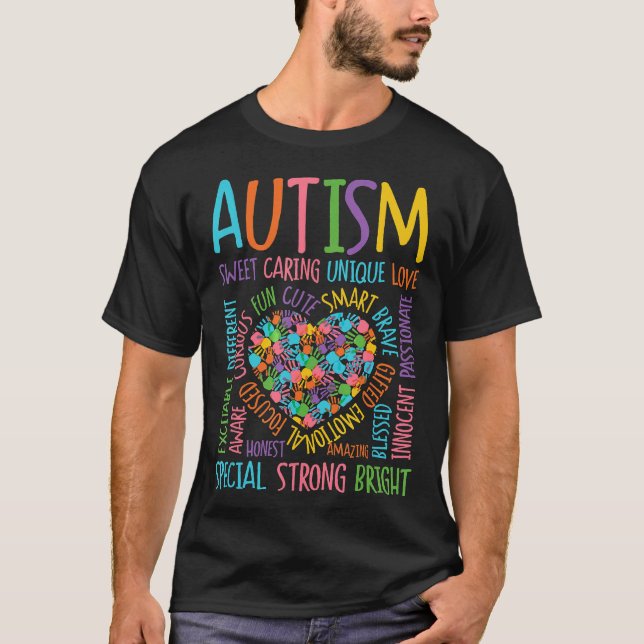 Camiseta Descrição do Quebra-Cabeça de Conscientização sobr (Frente)