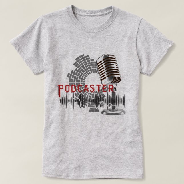 Camiseta Descrição do trabalho do Podcaster (Frente do Design)