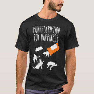 Camiseta Descrição Para Felicidade Para Gato
