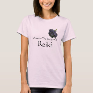 Camiseta Descubra A Energia Do Rosa Roxo Reiki
