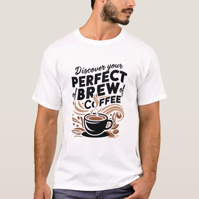 Camiseta Descubra a sua cerveja perfeita de café (Frente)