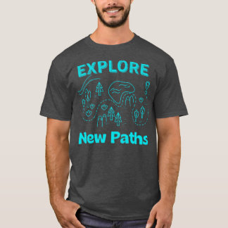Camiseta Descubra novos caminhos Outr mapa de caminhada