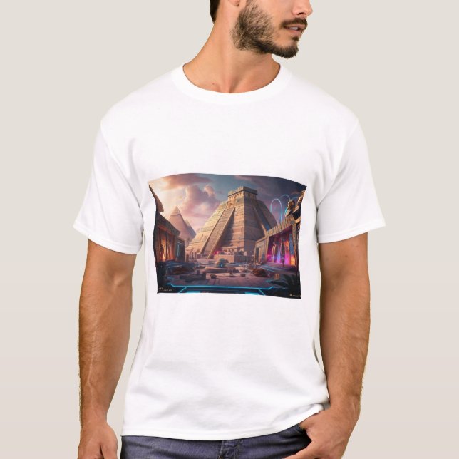Camiseta 🌟 Descubra os mistérios das pirâmides egípcias (Frente)
