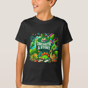 Camiseta Descubra uma história biblioteca leitura de verão
