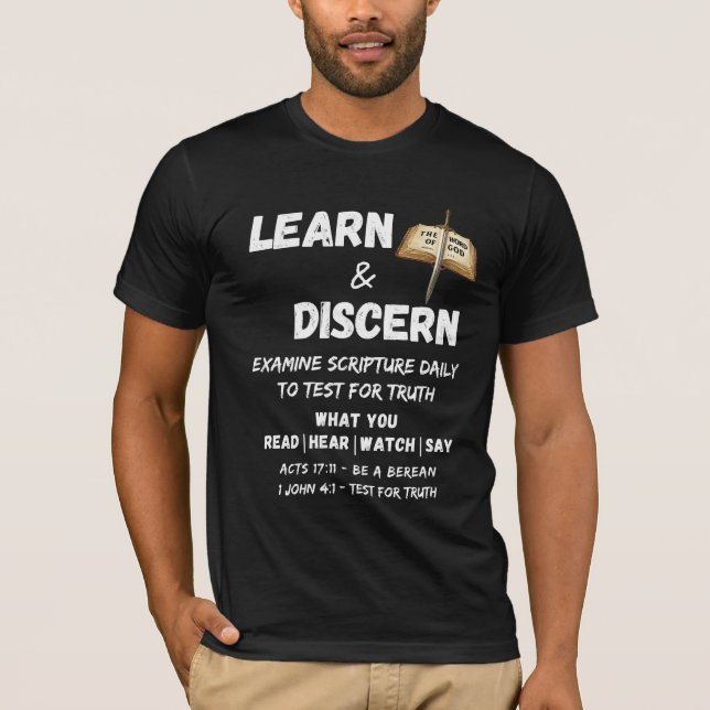 Camiseta Desculpas Berean Aprenda e Discerne Escritura da V (Frente)