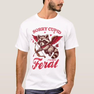 Camiseta "Desculpe, Cupido, fui liberal" Raccoon