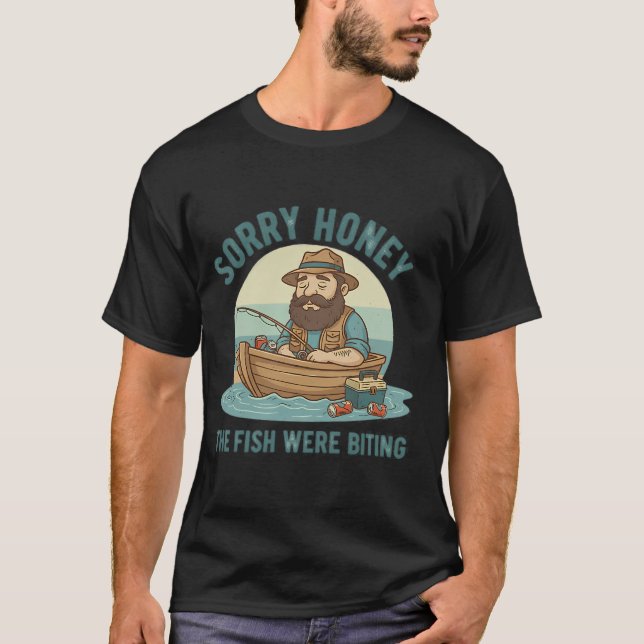 Camiseta Desculpe Design de Pesca Querida (Frente)